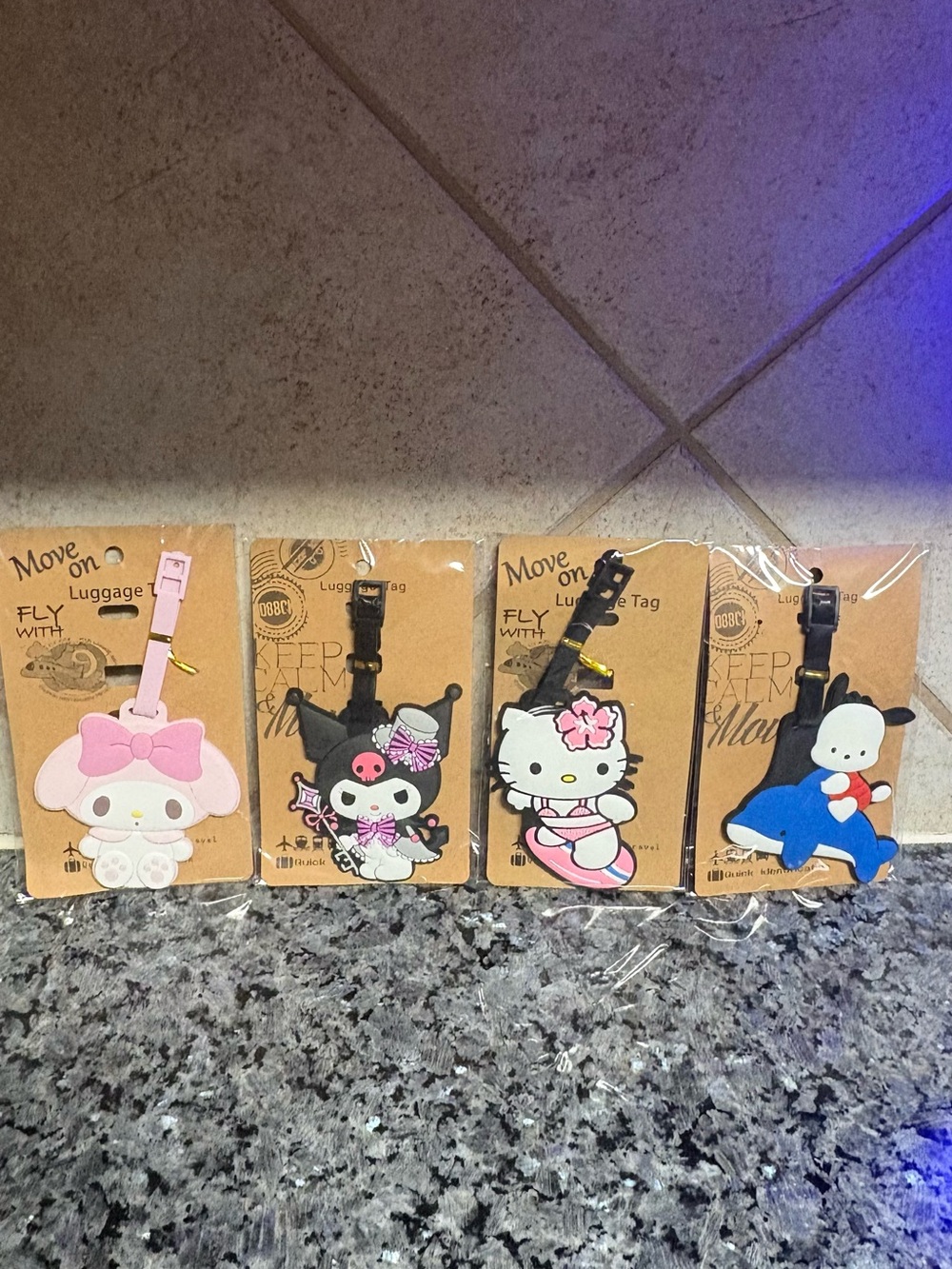Sanrio Character Silicone Luggage Tags - Pink/Black/White/Blue